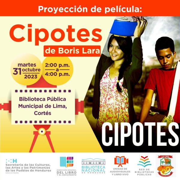 La SECAPPH a través de la Red de Bibliotecas Públicas, se complace en invitarte a un emocionante evento. En colaboración con las Bibliotecas Municipales de la Lima, Choloma y Villa Nueva en el departamento de Cortés, acompáñanos a explorar la historia de nuestro país y respaldar el talento cinematográfico hondureño.