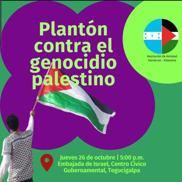 Plantón contra el genocidio palestino 