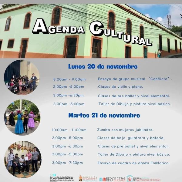Agenda de la Casa Cultural de Santa Rosa de Copán 