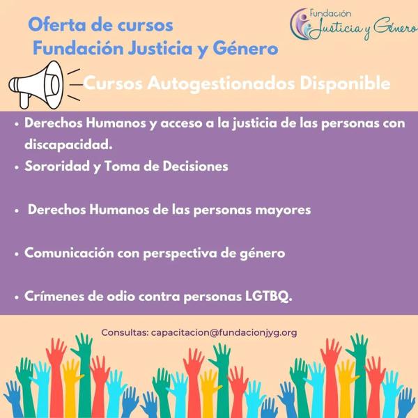 Oferta de cursos Fundación Justicia y Género