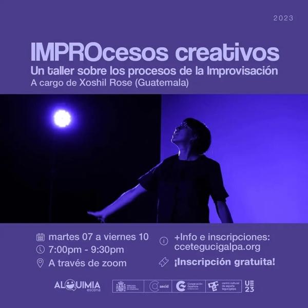 🎭 Descubrí el apasionante mundo de la improvisación en el arte escénico.  🧑🏼‍🎤Aprenderas  sobre las diversas formas de improvisación, compartiran experiencias valiosas y discutiran ideas innovadoras para inspirar la creación artística. 🎬 Durante estas sesiones, profundizarán en la diversidad del arte escénico improvisado, dialogaran sobre las mejores prácticas y exploraran dinámicas creativas para potenciar tus habilidades.  🗓️Martes 07 de noviembre a viernes 10 de noviembre.  ⌚7:00 pm-9:30 pm.  💻 A 