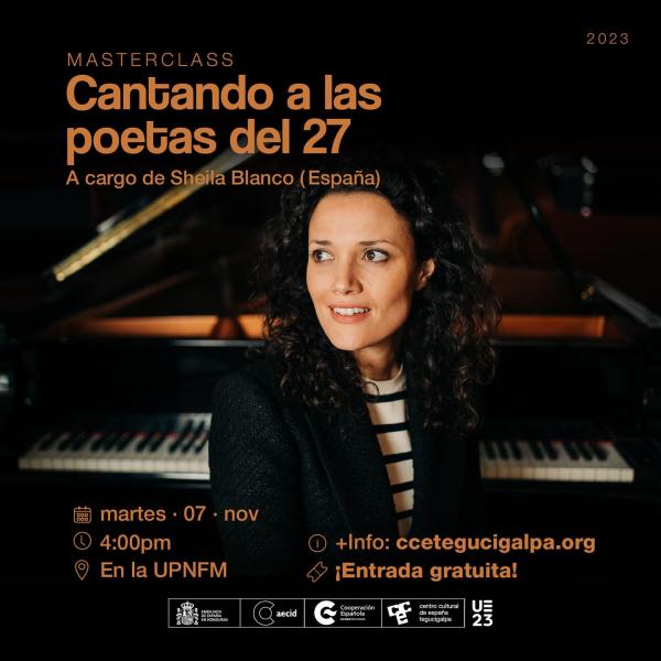 Masterclass Cantando a las poetas del 27’por la española Sheila Blanco.🇪🇸  🎫Entrada gratuita  🙋🏻‍♀️En esta sesión única, descubrí cómo Sheila Blanco exploró la obra poética de la generación femenina del 27 durante 4 años, desenterrando historias olvidadas y dando voz a estas increíbles mujeres. 🌟  📝La Generación del 27, formada por poetas como Federico García Lorca, Luis Cernuda y Rafael Alberti, fue en realidad un grupo mixto, compuesto por talentosas mujeres que han sido marginadas de las antología