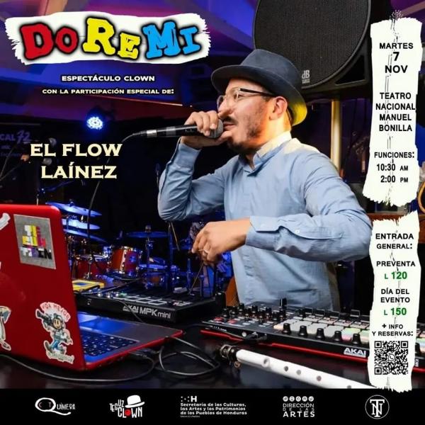 La Compañía Teatral Quimera les invita a disfrutar el espectáculo clown "Do Re Mi" que se llevará a cabo en las instalaciones del Teatro Nacional Manuel Bonilla.  📆 Martes 7 de noviembre, 2023  ⌚10:30 am - 2:00 pm  🎟️ Entrada general L150  📌1ra preventa L100 del 3 al 23 de oct  📌 2da preventa L120 del 24 oct al 6 de nov.  ¡No faltes!