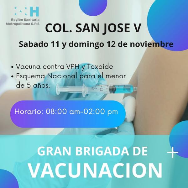 Gran brigada de vacunación en San Pedro Sula 