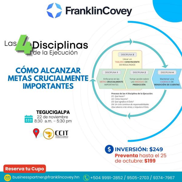 Taller de 4 Disciplinas de la Ejecución “Cómo alcanzar metas crucialmente importantes”