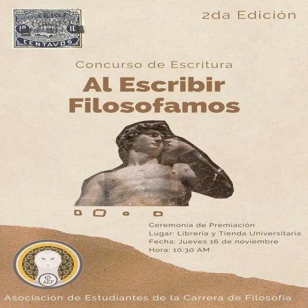 Conoce a los ganadores de cada categoría en el Concurso de Escritura "Al Escribir Filosofamos"