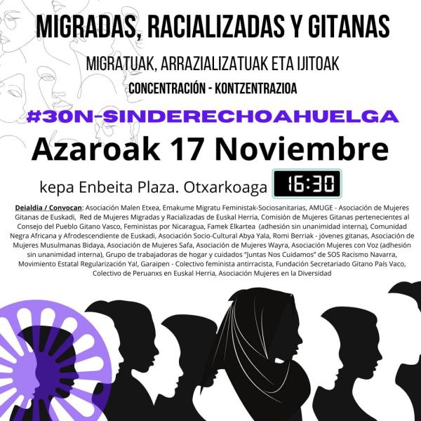 Migradas, racializadas y gitanas: #30N – Sin Derecho a Huelga 