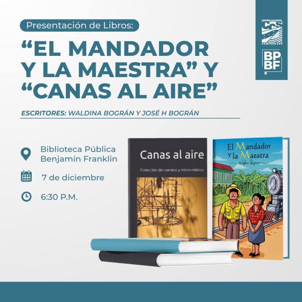 Waldina Bográn y José Bográn presentarán sus fascinantes obras 'El mandador y la maestra' y 'Canas al aire'