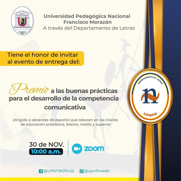UNPFM: Entrega del Premio a las buenas prácticas para el desarrollo de la competencia comunicativa 