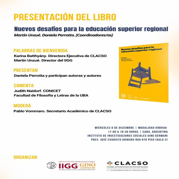 Presentación del libro: Nuevos desafíos para la educación superior regional 