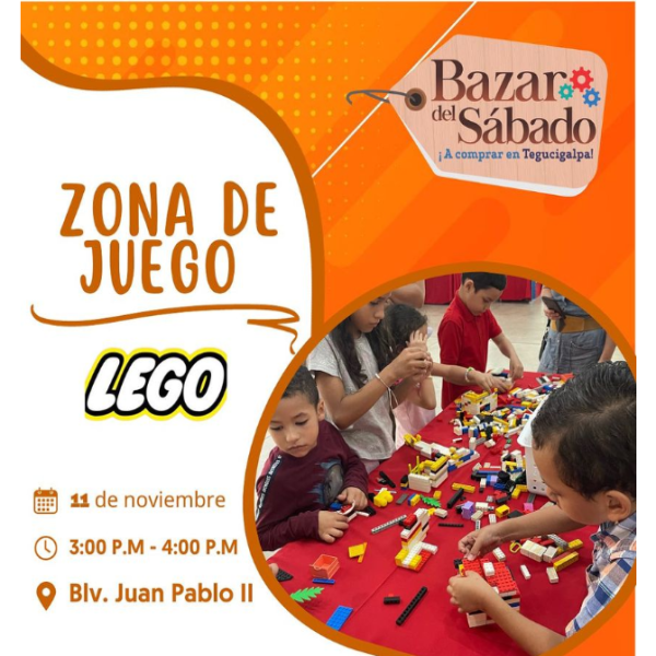 Zona de juego LEGO en el Bazar del Sábado