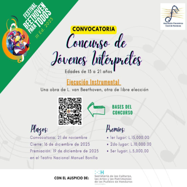 Participa en el "III Concurso para Jóvenes Intérpretes" en la modalidad instrumental, en el marco del "Festival Beethoven Para Todos"
