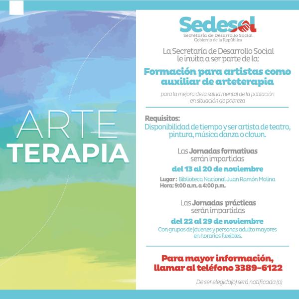 Sedesol: Formación para artistas como auxiliar de arte terapia 