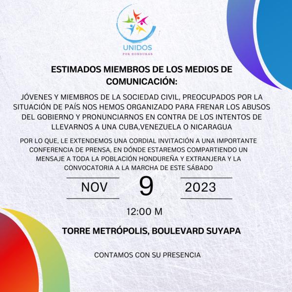 Convocatoria Prensa: Jóvenes y miembros de la Sociedad Civil convocan a movilización 