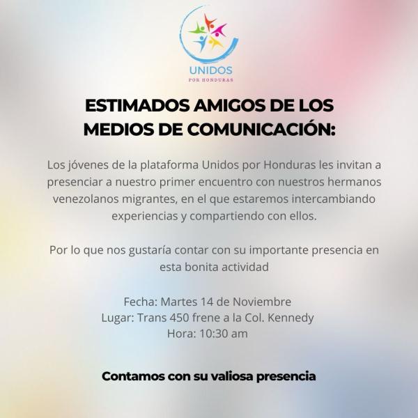 Convocatoria a medios: Unidos por Honduras 