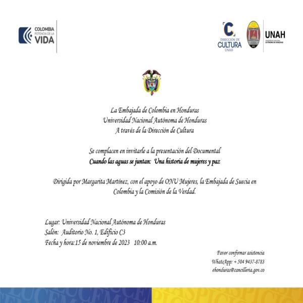 Presentación del documental: Cuando las aguas se juntan: Una historia de mujeres y paz 