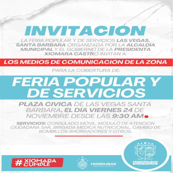Medios de Comunicación: Feria Popular y de Servicios Públicos en las Vegas, Santa Bárbara 