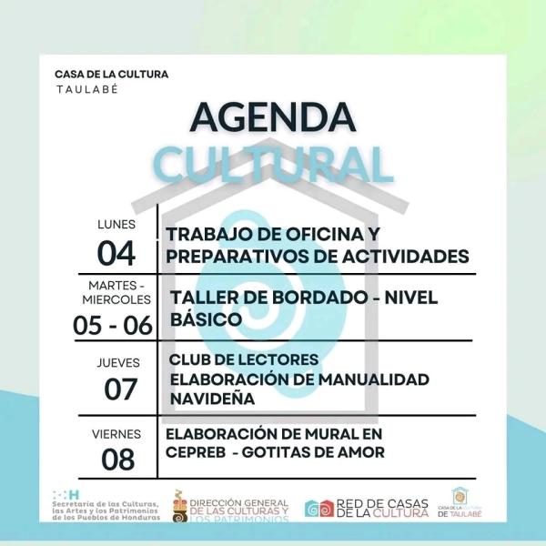 Agenda Cultural en Casa de la cultura de Taulabé