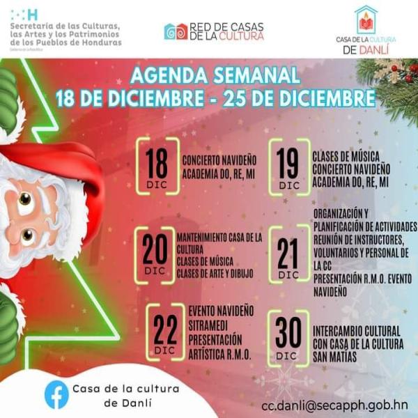 Agenda Cultural, Casa de la Cultura de Danlí