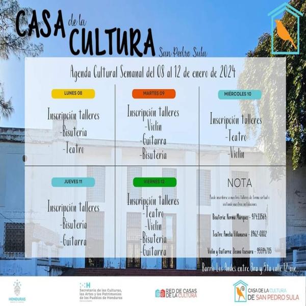 Agenda de la semana: Casa de la Cultura – SPS 