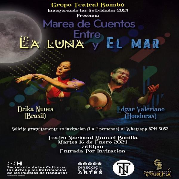 Grupo Teatral Bambú presenta: Mareas altas se esperan en noche de cuentos entre la luna y el mar 