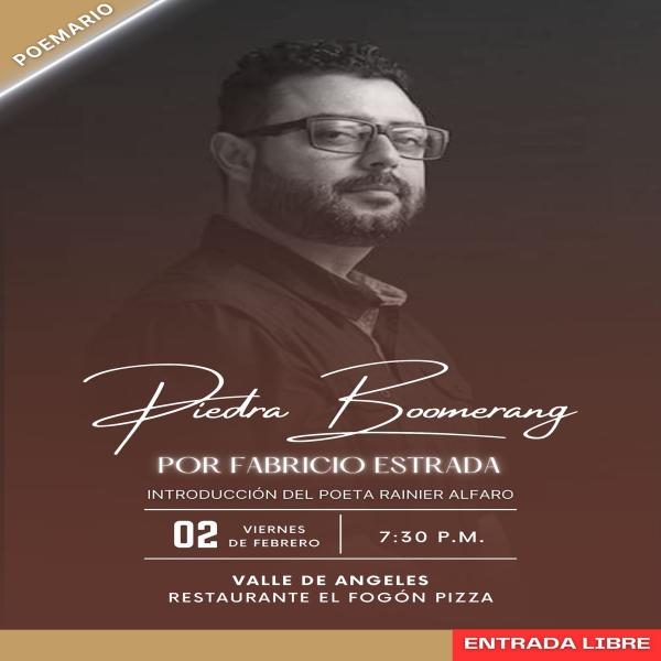 Presentación del Poemario: “Piedra Boomerang” de Fabricio Estrada 