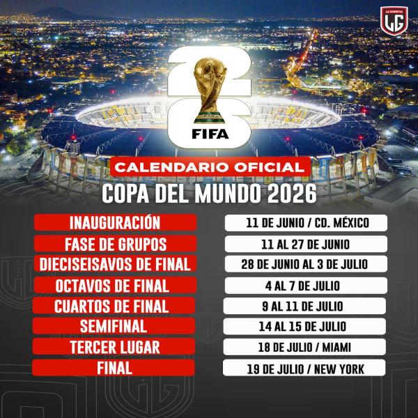 Calendario para el Mundial del 2026