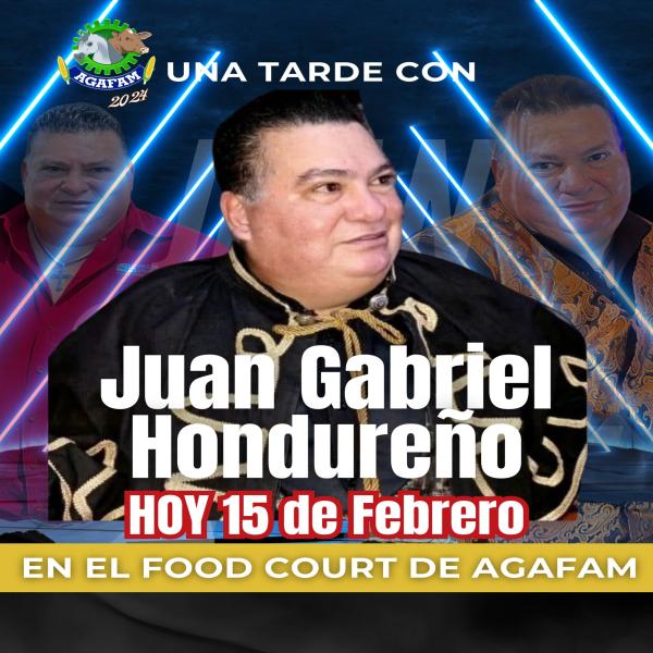 Juan Gabriel Hondureño en el Food Court de AGAFAM 