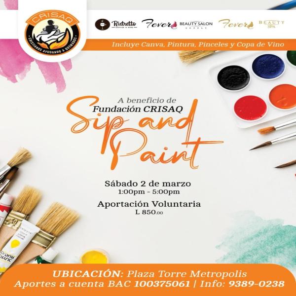 Sip and Paint a beneficio de Fundación CRIDAQ