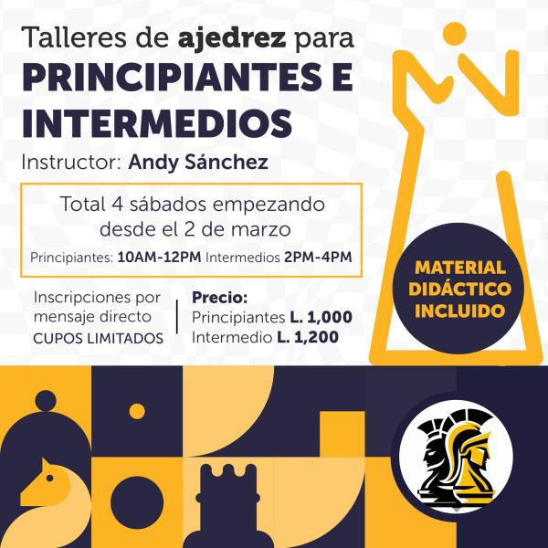 Talleres para principiantes e intermedios de Ajedrez