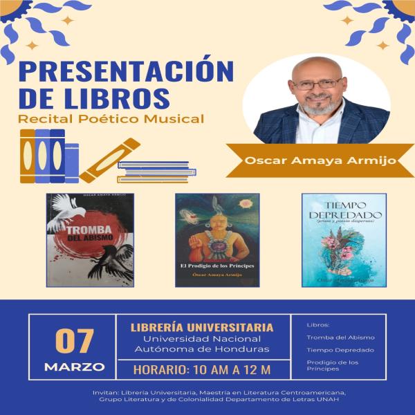 Recital Poético y presentación de libros del poeta Oscar Amaya 