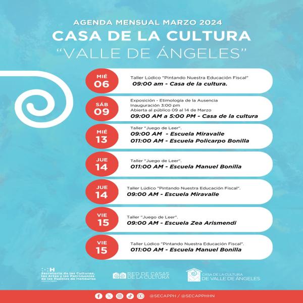 Actividades de la Casa de la Cultura de Valle de Ángeles