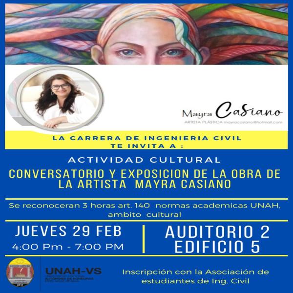 Conversatorio y exposición de la obra de la artista Mayra Casiano 