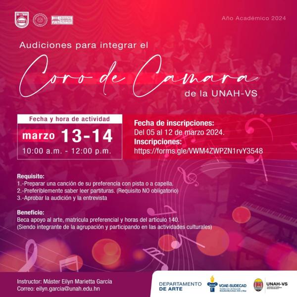  Audición para el Ensamble Musical de la UNAH-VS