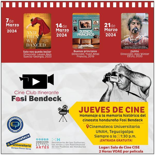 Jueves de Cine: Homenaje a la memoria histórica del cineasta hondureño Fosi Bendeck