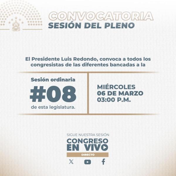 Convocatoria a sesión legislativa 