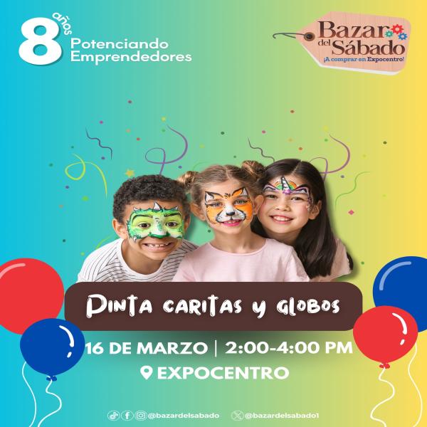 Pinta caritas y globos en Bazar del Sábado – SPS 