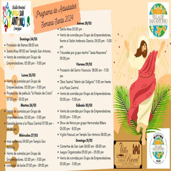 Programación Semana Santa: Villa de San Antonio, Comayagua