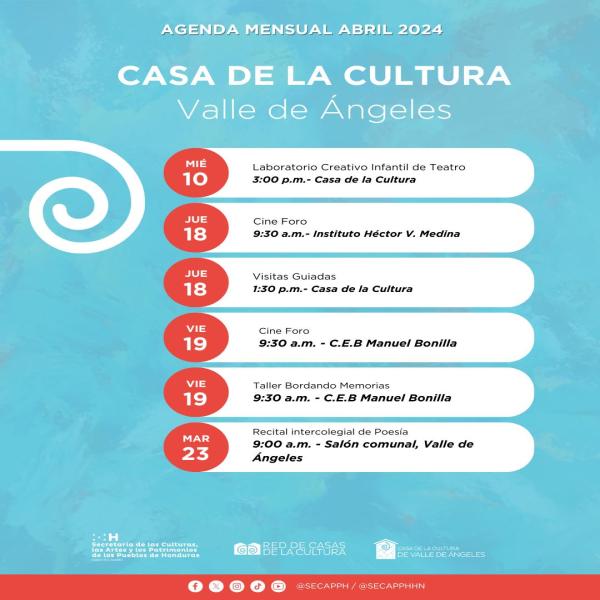 Actividades Casa de la Cultura de Valle de Ángeles