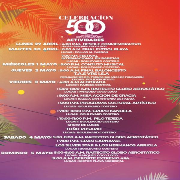 Celebremos juntos los 500 años de historia y cultura de Tela