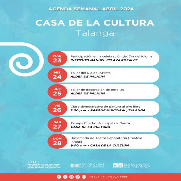Actividades de la Casa de la Cultura de Talanga