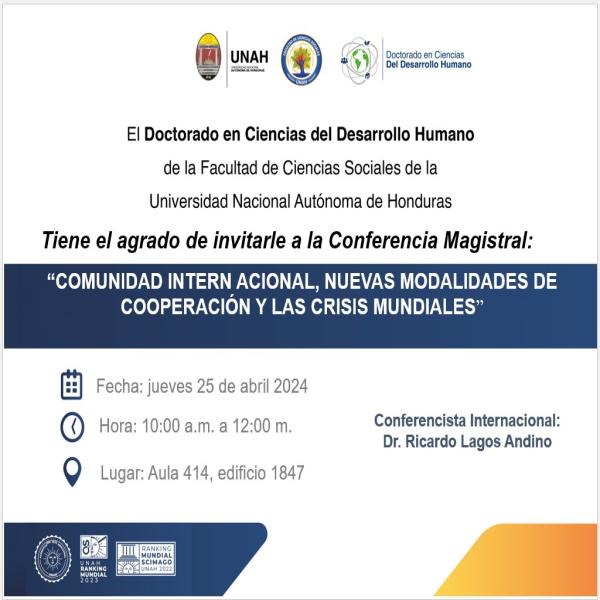 Conferencia magistral "Comunidad internacional, nuevas modalidades de cooperación y las crisis mundiales"