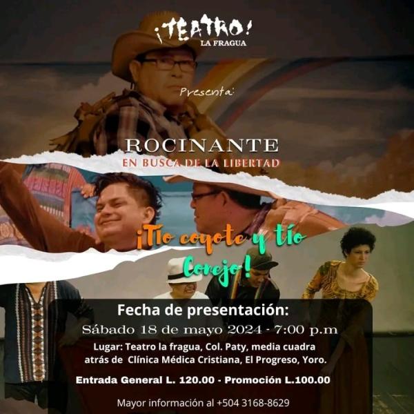 Teatro La Fragua los invita a disfrutar de "Rocinante en busca de la libertad " y "Tío coyote y tío conejo" 