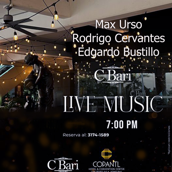 Max Urso-Rodrigo Cervantes-Edgardo Bustillo en Concierto- CBari-San Pedro Sula