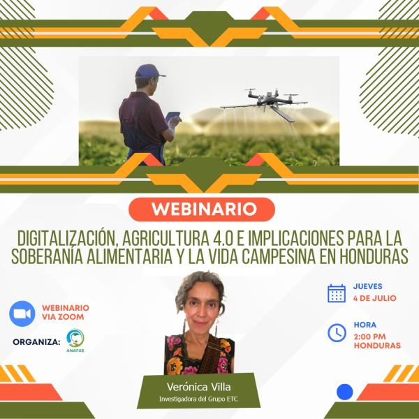 Webinario: Agricultura 4.0 e implicaciones para la soberanía alimentaria y la vida campesina en Honduras 