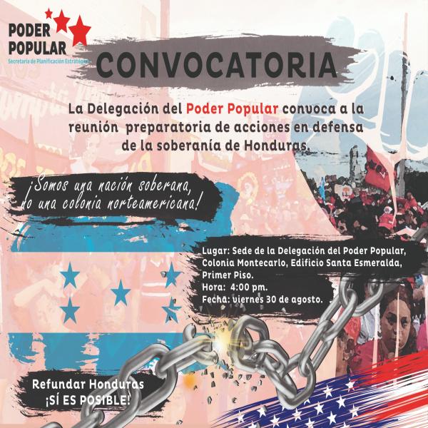 Convocatoria Delegación Poder Popular: Preparativos de acciones en defensa de la Soberanía Nacional 