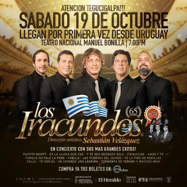 Los Iracundos llegan a Tegucigalpa