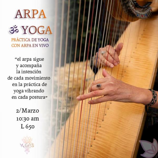 Yoga con música de arpa en vivo