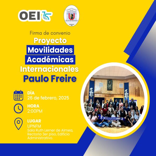 Firma de un convenio entre la UPNFM y OEI para promover la movilidad académica internacional de estudiantes hondureños 