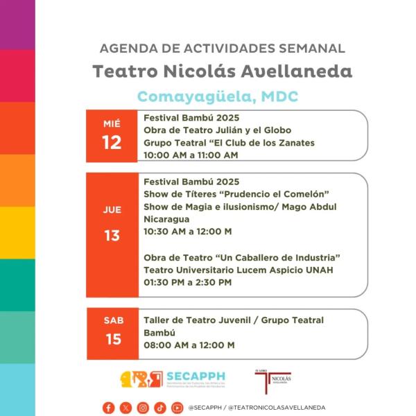 Agenda Semanal del Teatro Nicolás Avellaneda 